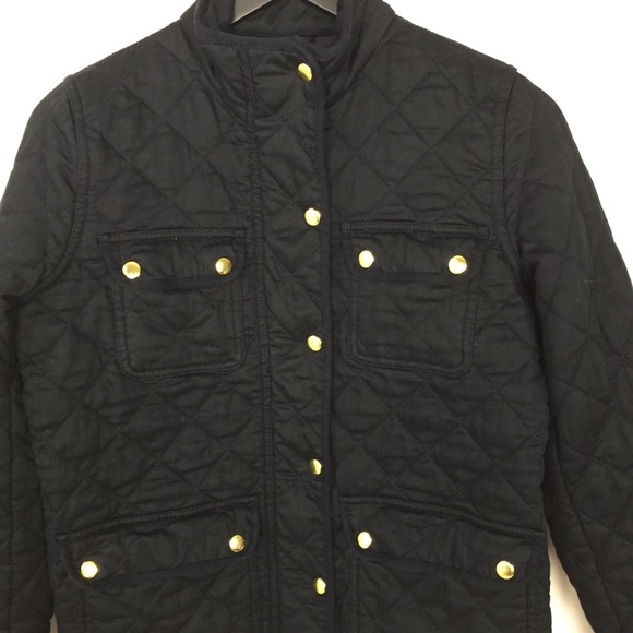 J Crew Quilted Jacket Black with Gold Hardware S - Picture 3 of 8